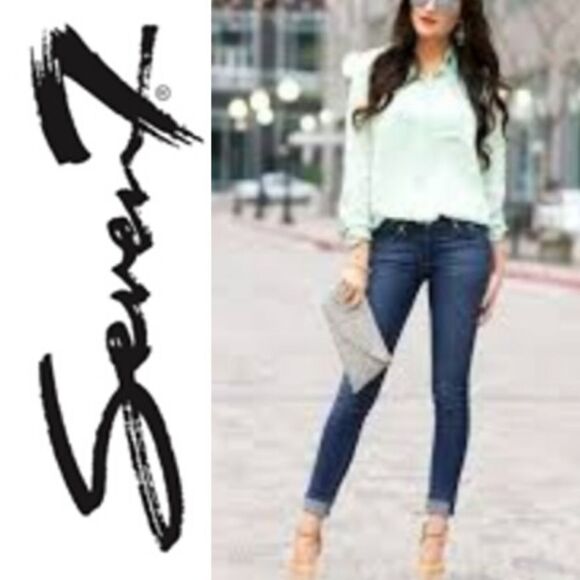 Plus Size! 7Seven Stretch D Lightly Distressed/ Vintage Denim Ankle Jeans - Picture 6 of 13